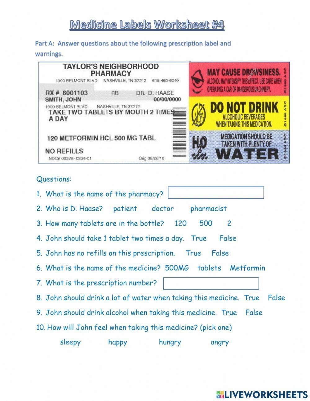 Labeling Template For Donated Medications Purpose Labels Are A Worksheets Library