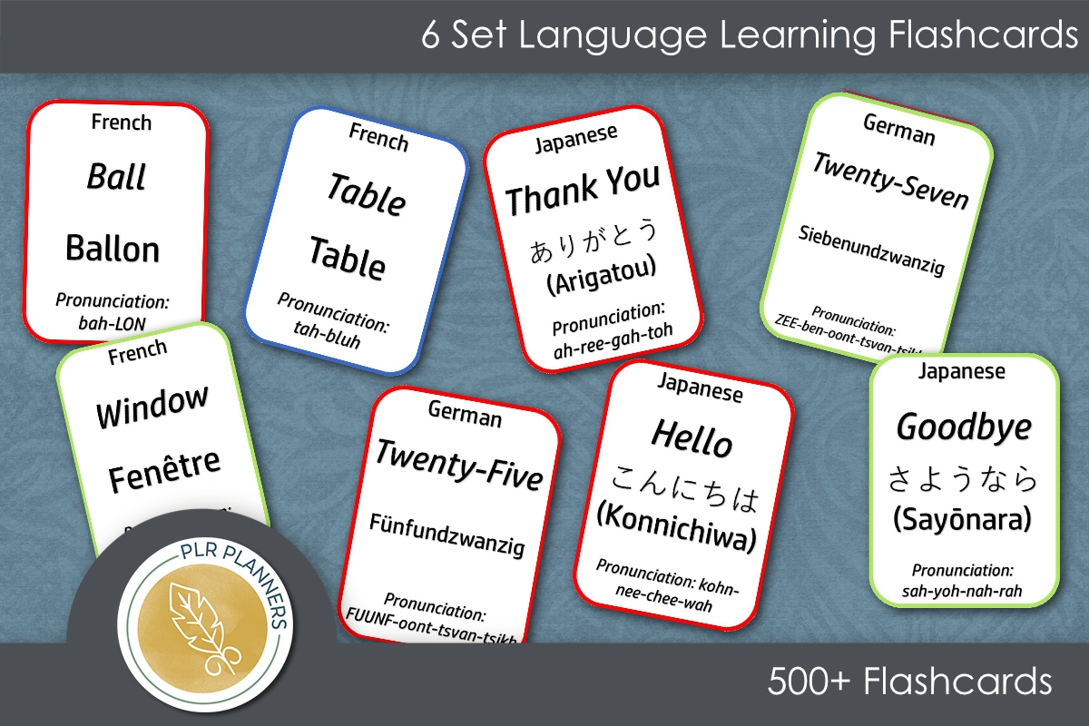 Language Flashcards Kids Educational PLR Planners Build A Low Content Book Publishing Empire