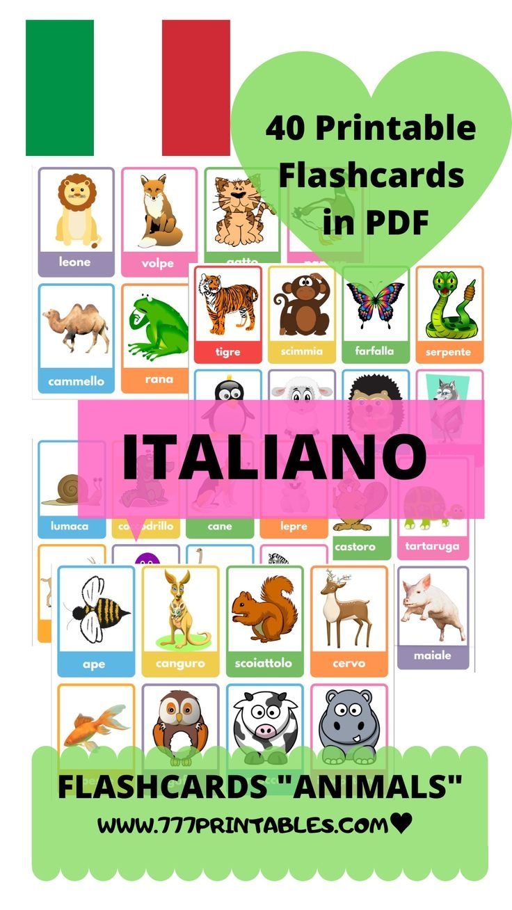 Learn Italian Words With Printable Flashcards Animals Learn Italian Words With Printable Flashcards Animals