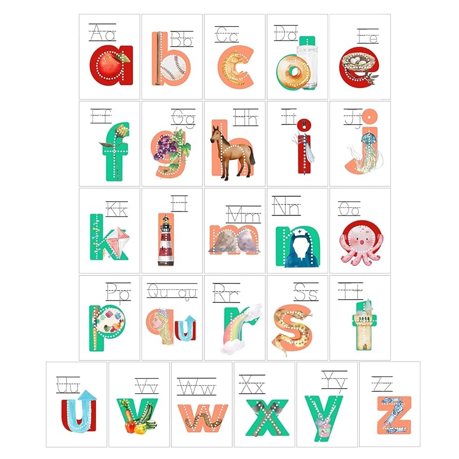 Learn Letter Sounds Flash Cards 26 Alphabet Flash Cards Embedded Pictograph Mnemonic Alphabet Cards For Toddler Learning Activities Alphabet Teaching Tool For Early Learning Amazon co uk Toys Games
