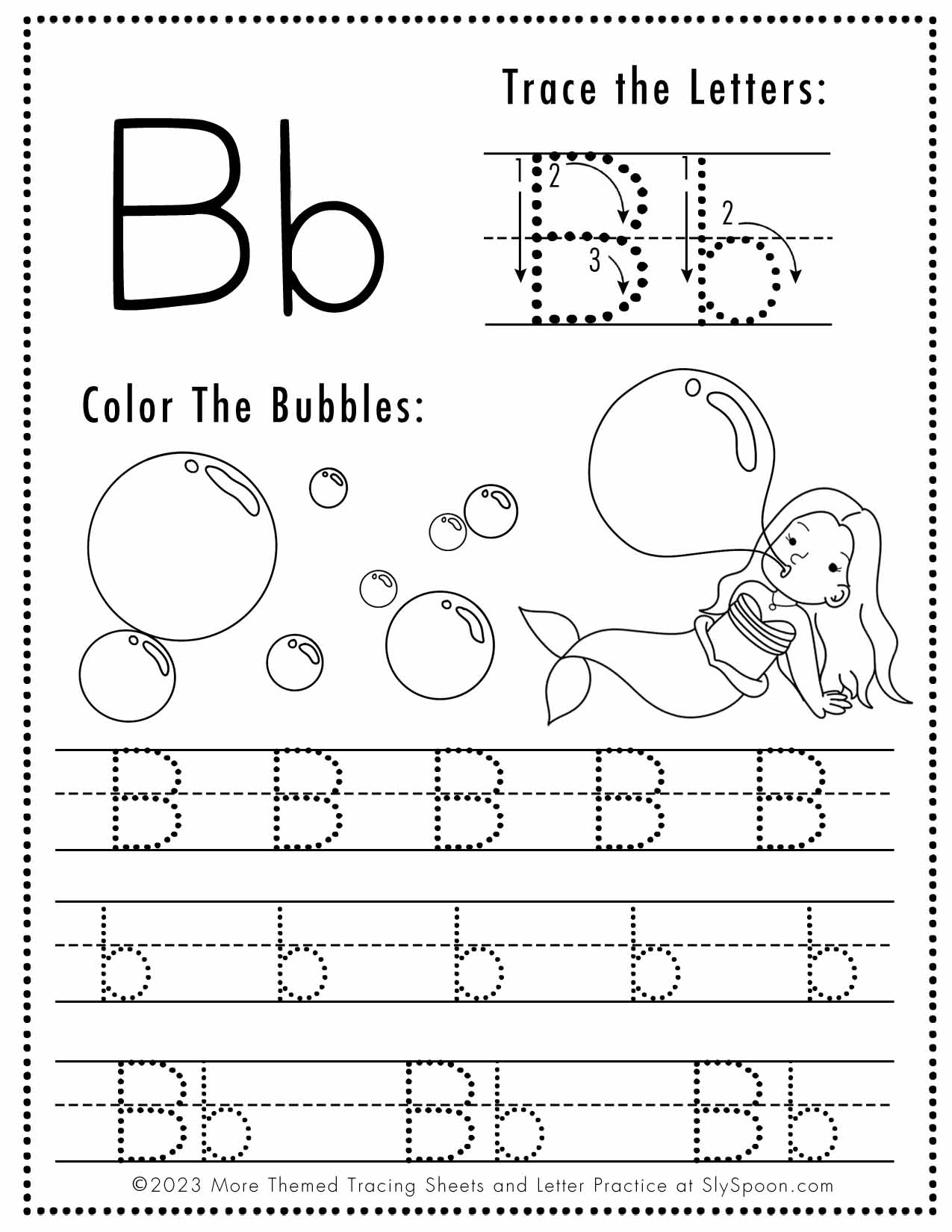 tracing letter worksheets