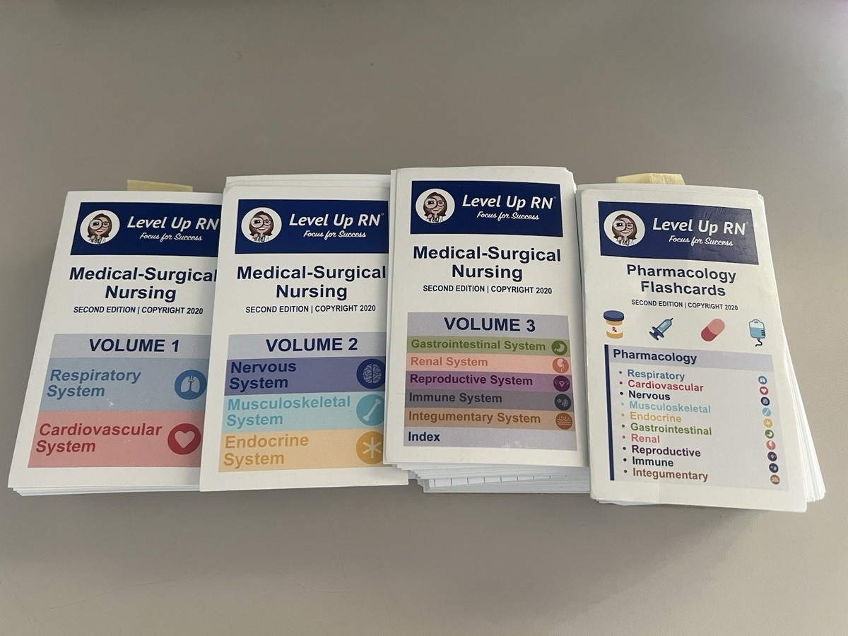Level Up RN MedSurg Study Flashcards 3 Volumes Pharmacology 2nd Edition 2020 EBay