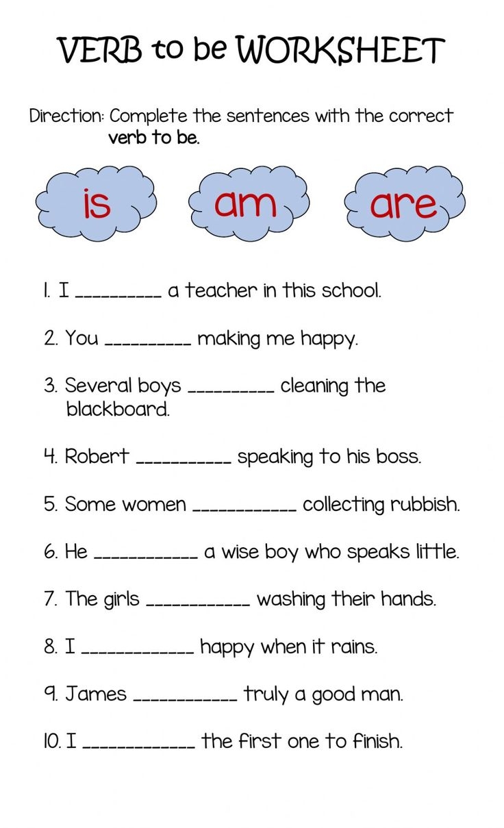 Linking Verbs verb To Be Worksheet