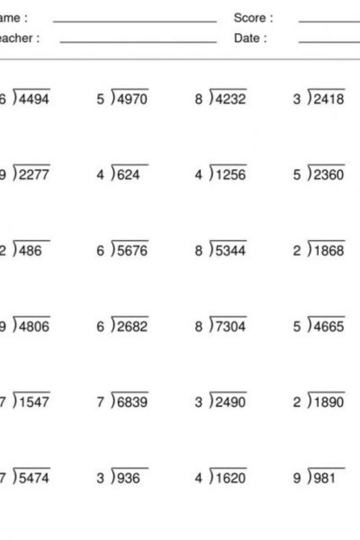 Long Division Worksheets