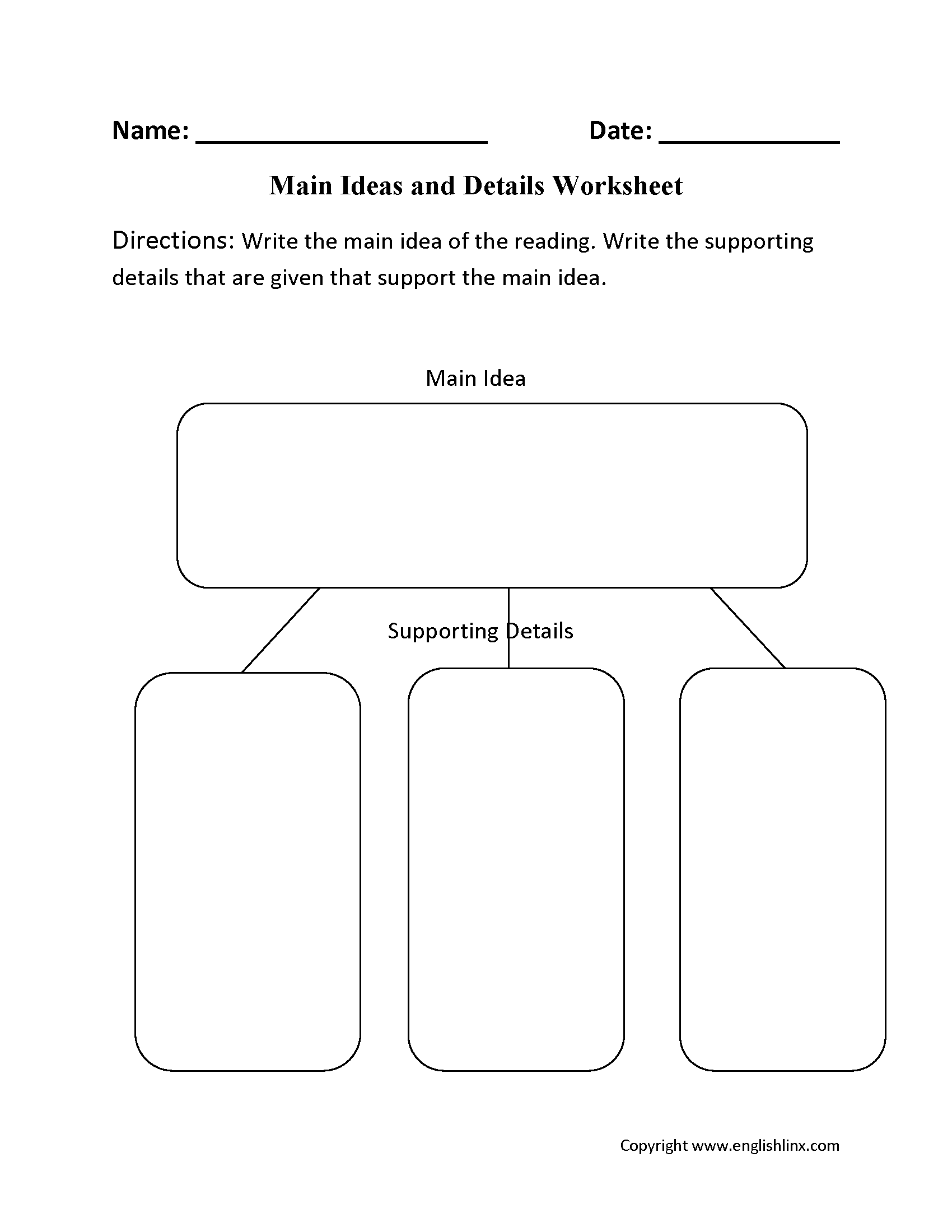 Main Idea Worksheets Printable Main Idea Practice Worksheets
