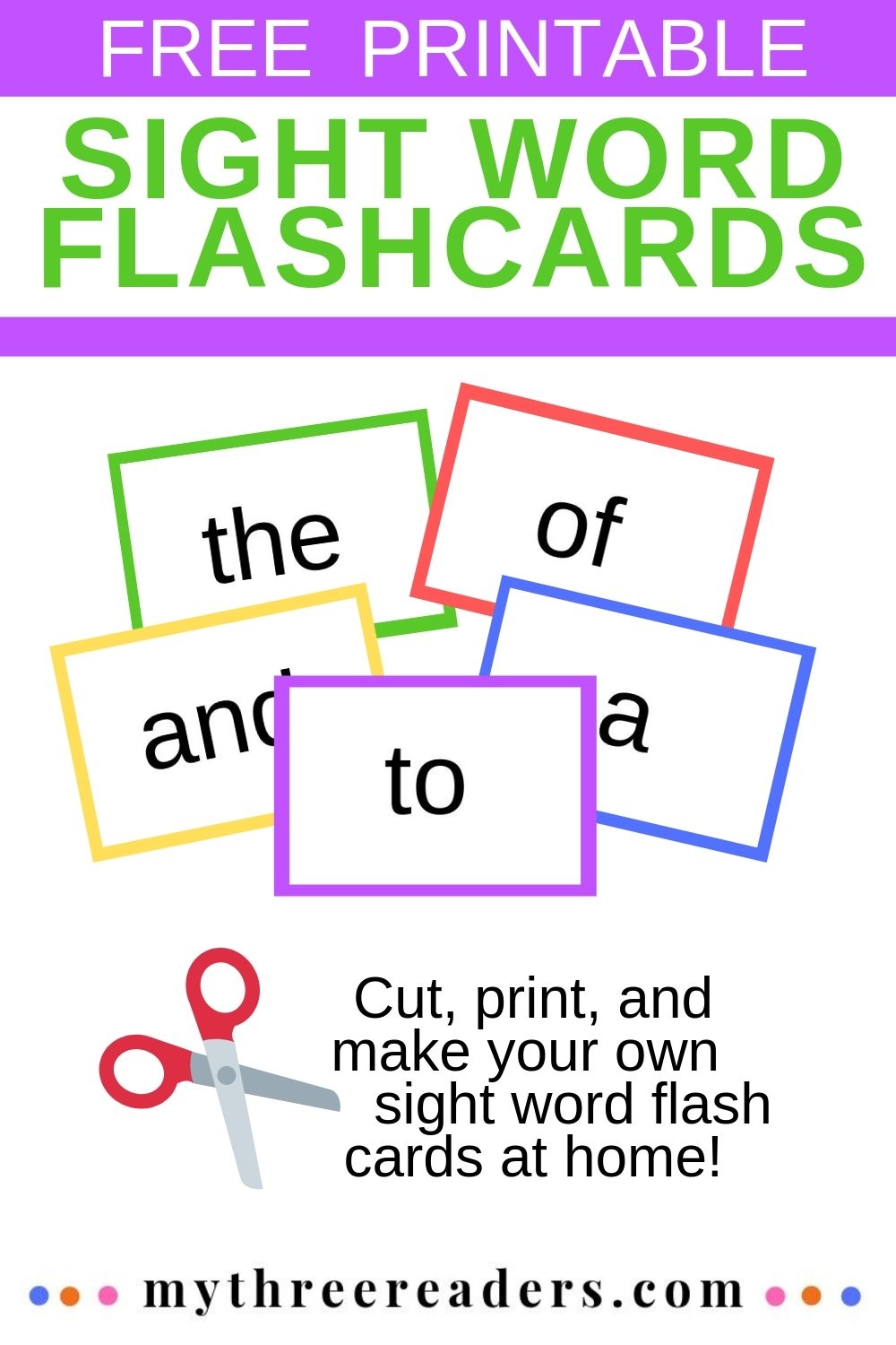 Make Your Own Sight Word Flash Cards Free Printable For You 