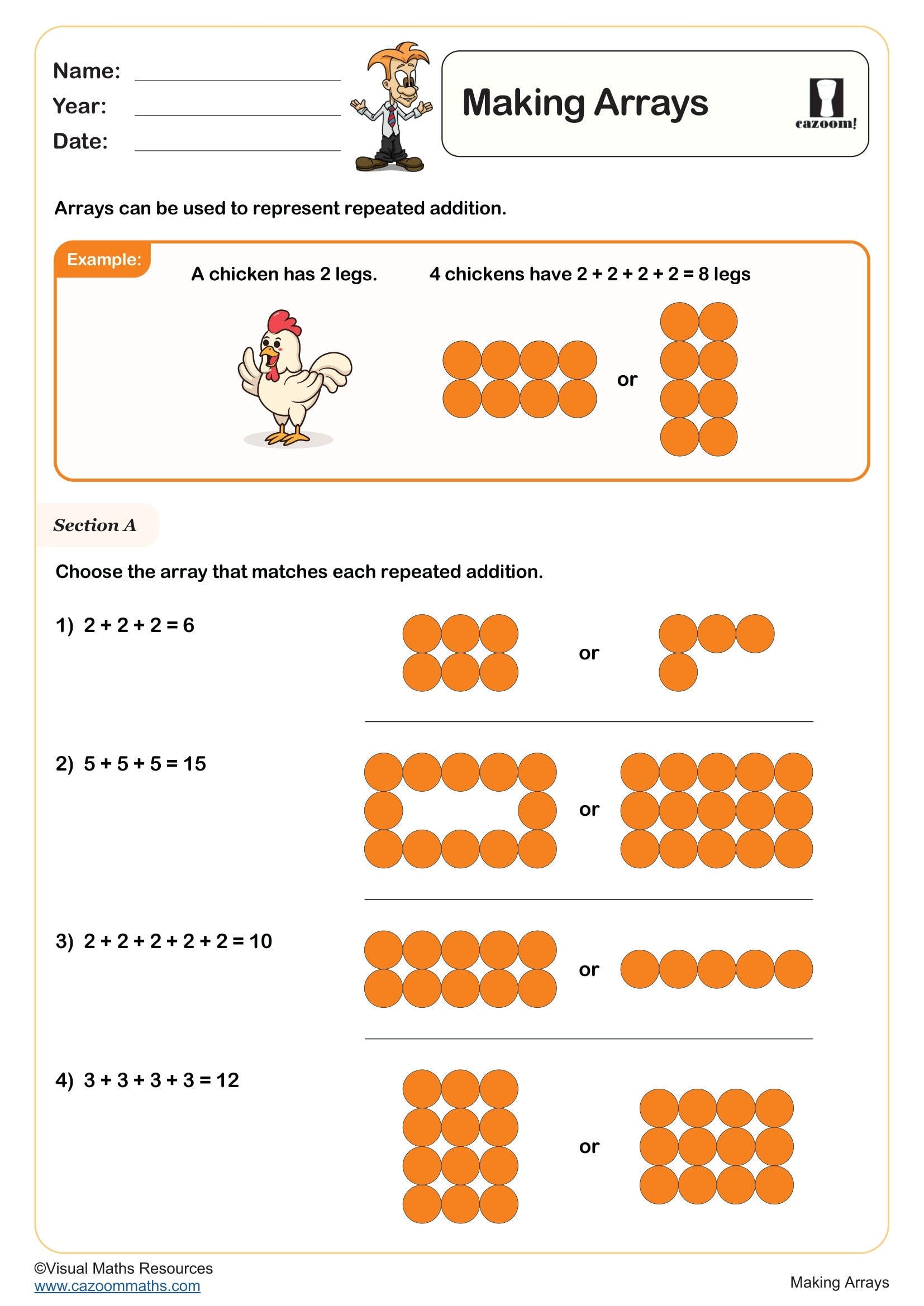 Making Arrays Fun And Engaging Year 1 Number Worksheet