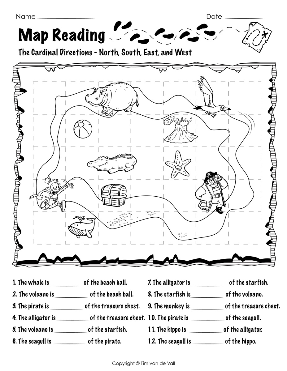 Map Reading Worksheet 01 Tim s Printables