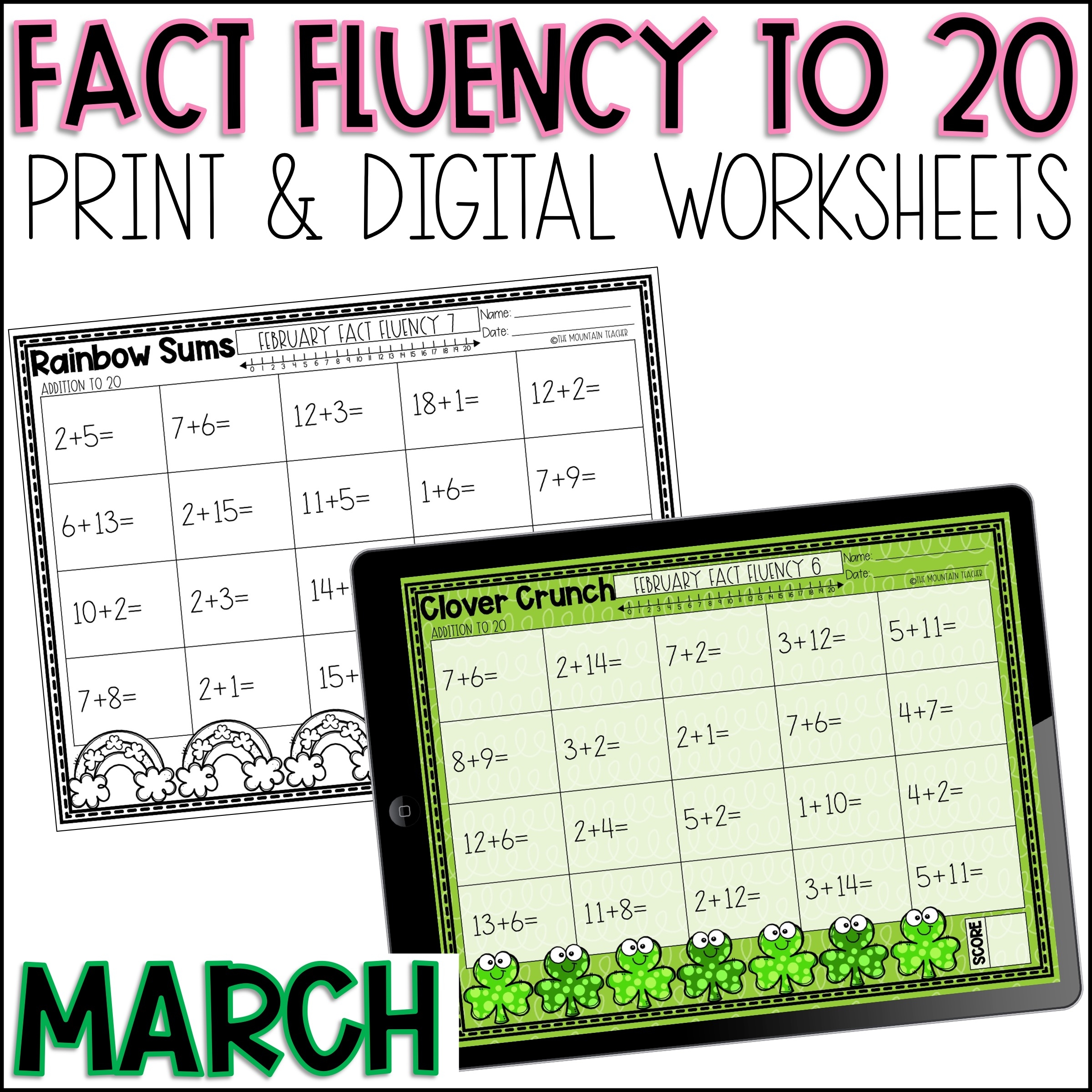 March Math Fact Fluency Worksheets Printable And Google Slides Made By Teachers
