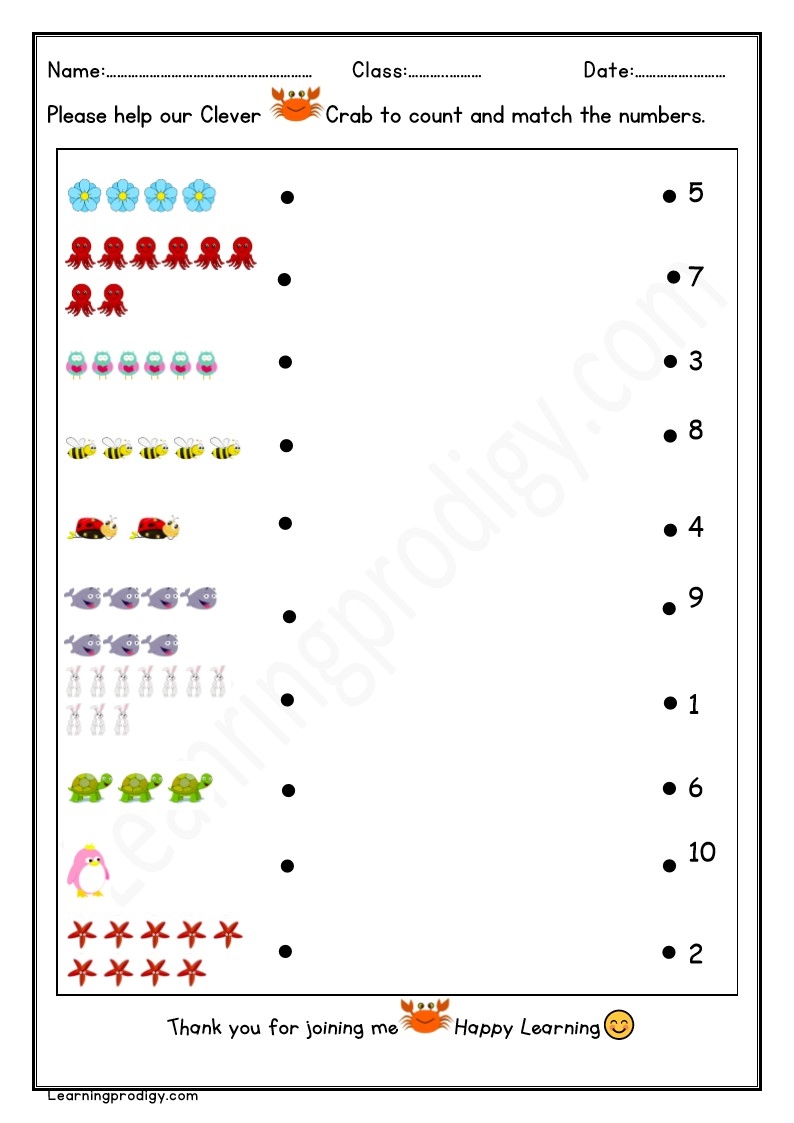 Match The Quantities To The Correct Numbers Worksheet Worksheet learningprodigy Match The Quantities To The Correct Numbers Worksheet Worksheet learningprodigy