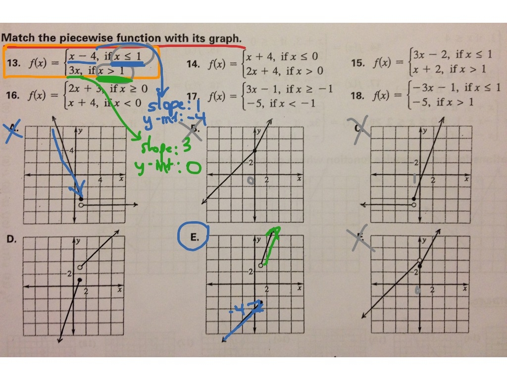 piecewise functions worksheet