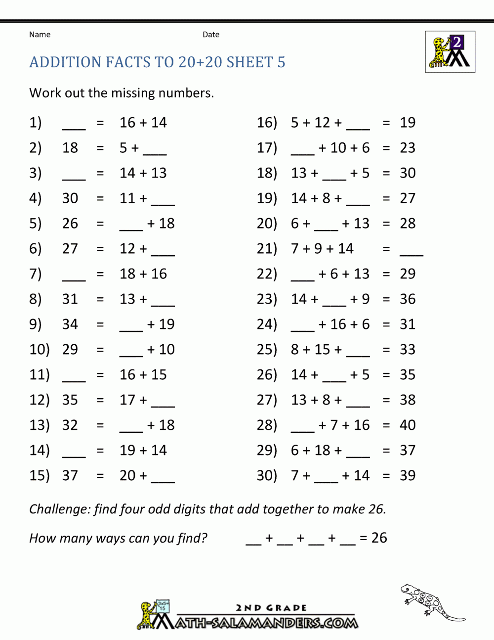 math addition worksheets