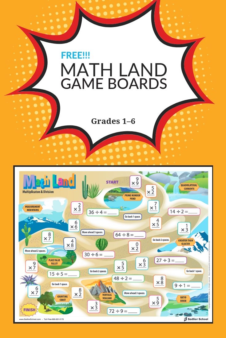 Math Land Fluency Board Game Grades 1 6