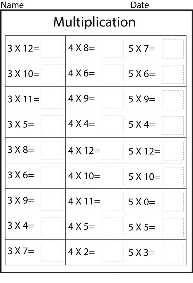 time tables worksheet