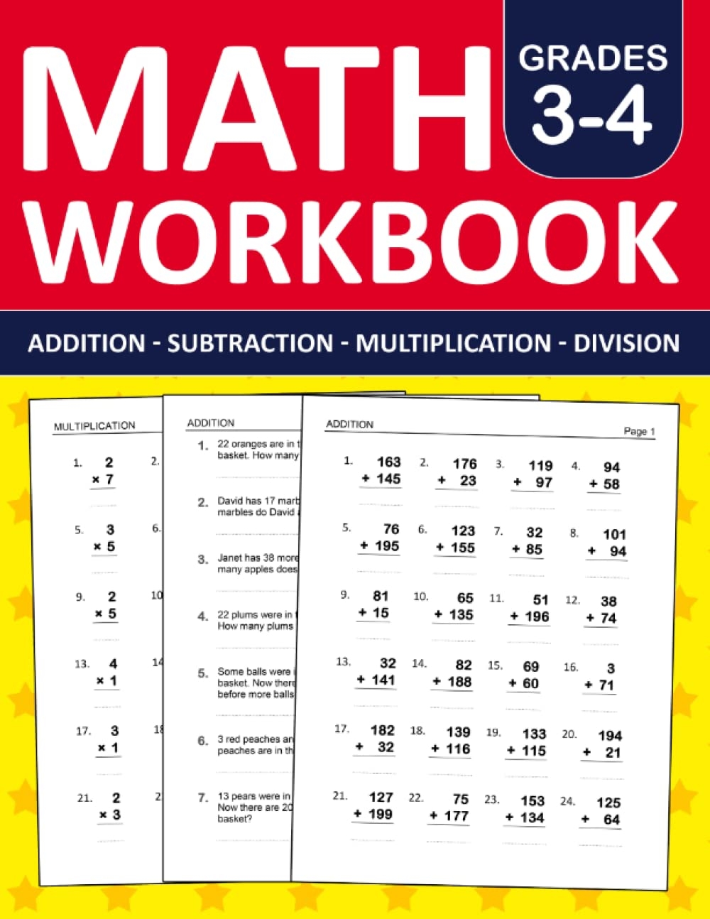Math Workbook Grade 3 And 4 Addition Subtraction Multiplication Division Desertcart Cyprus