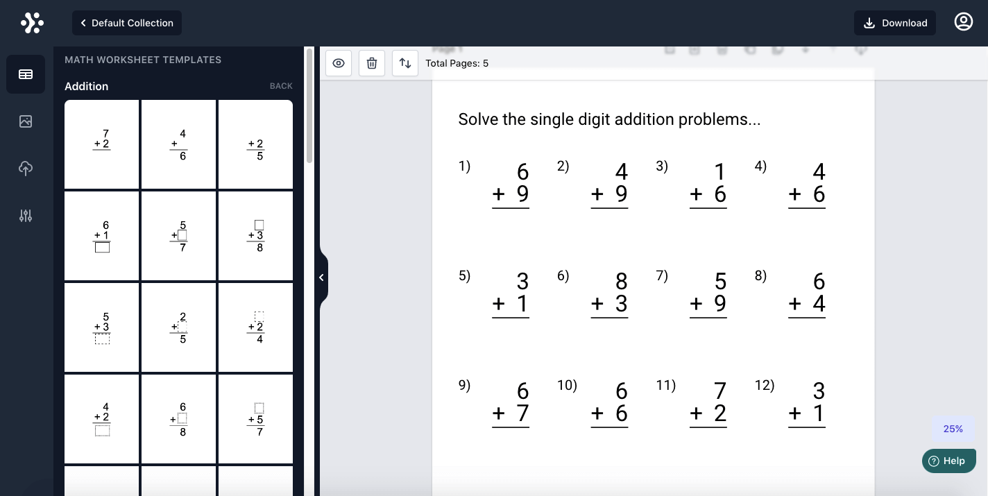 Math Worksheets Generator Math Worksheets Generator