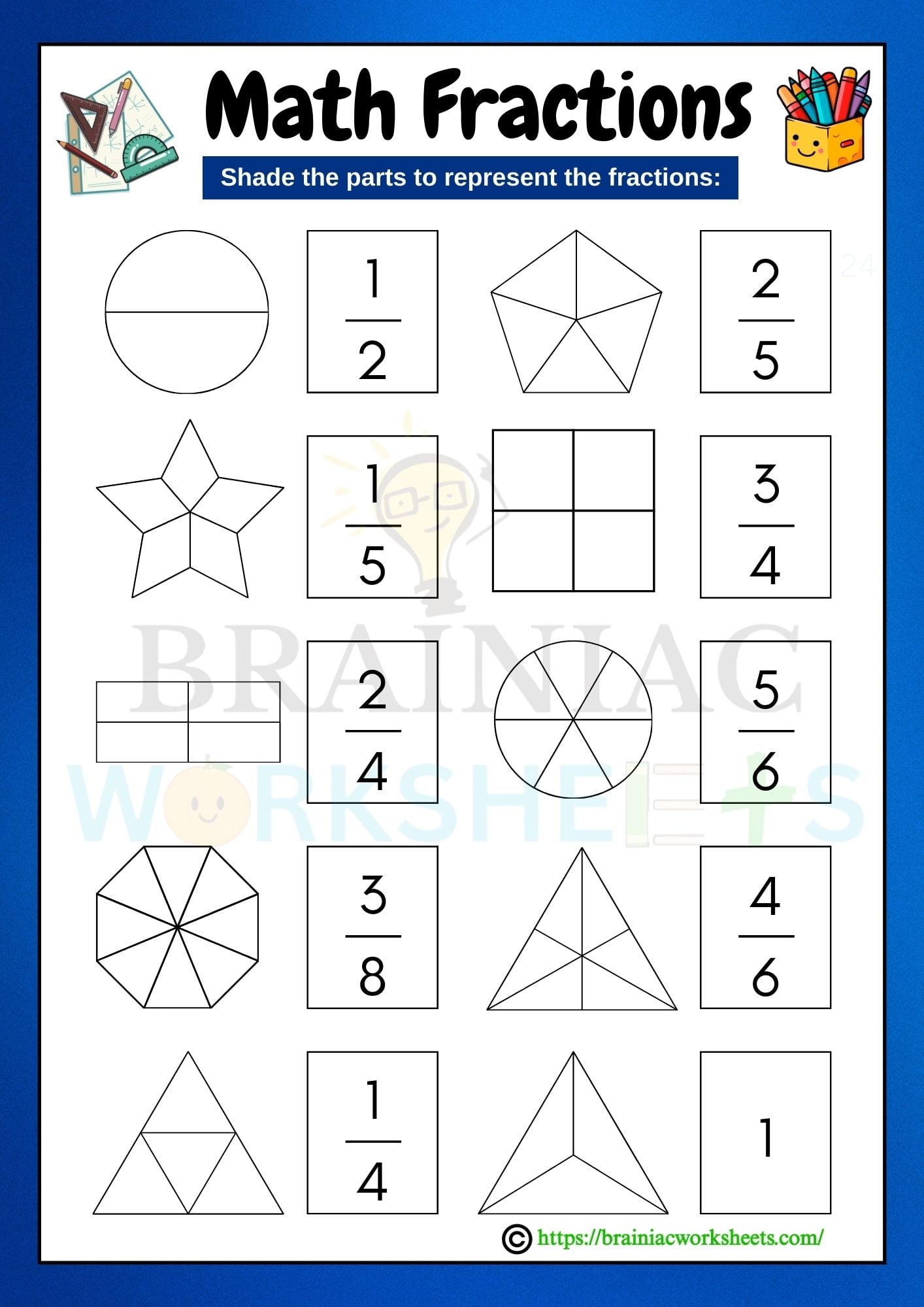 Maths Fraction Worksheet For Class 4 Brainiac Worksheets