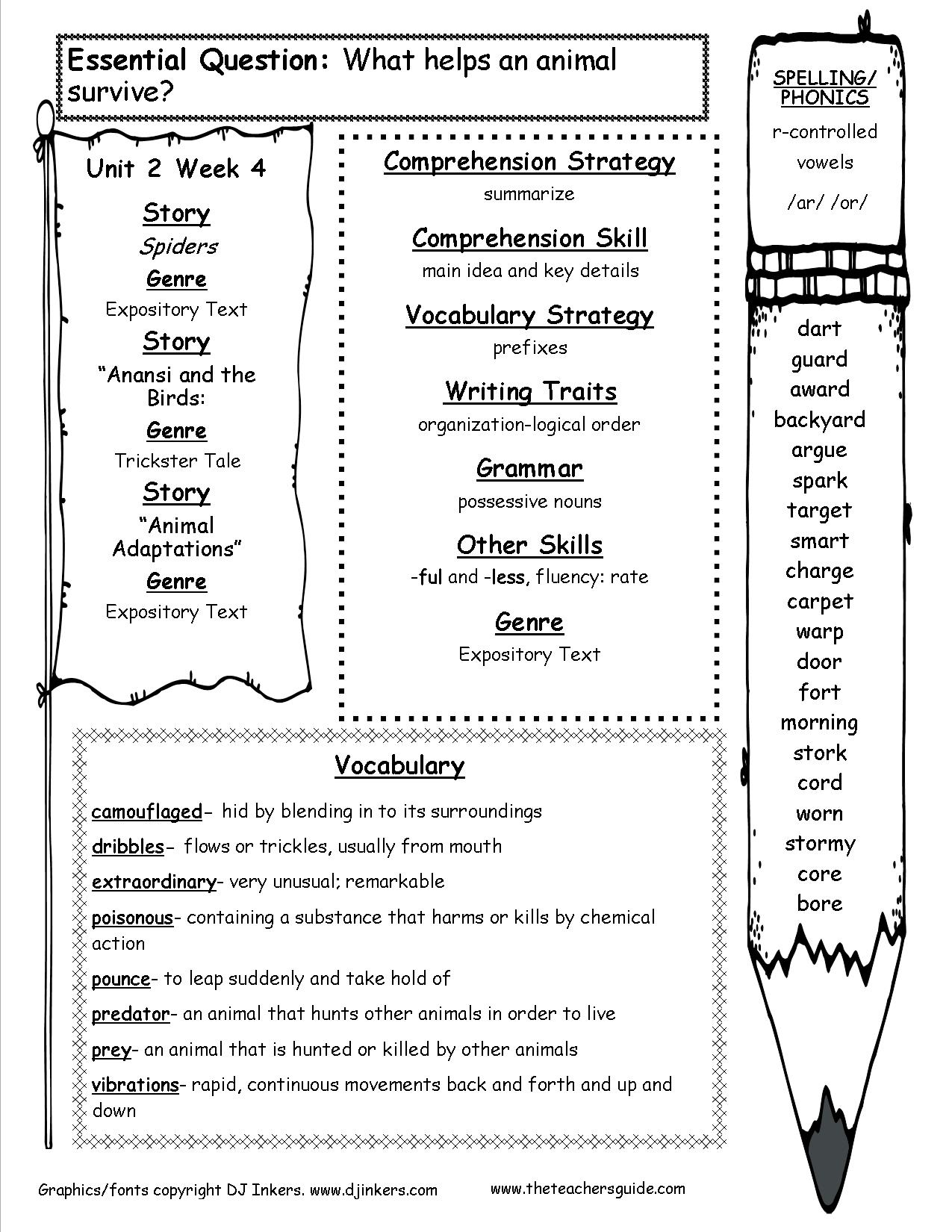reading worksheets for 4th graders