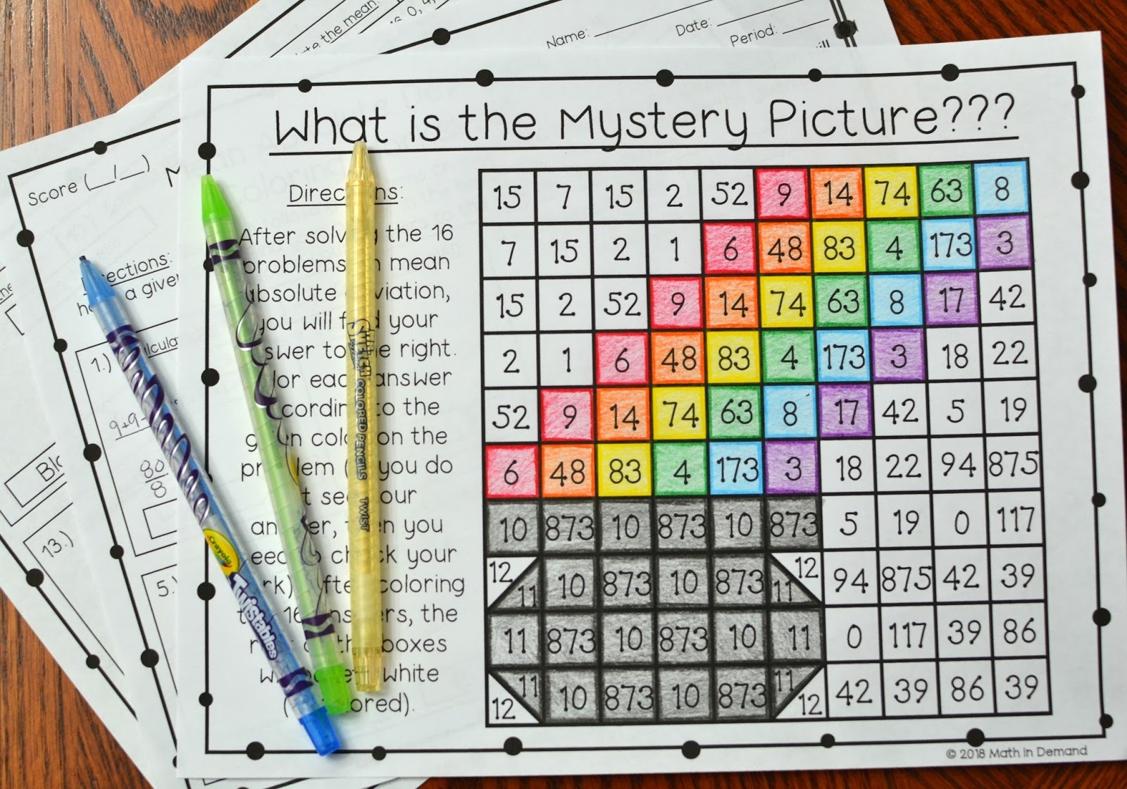 mean absolute deviation worksheet
