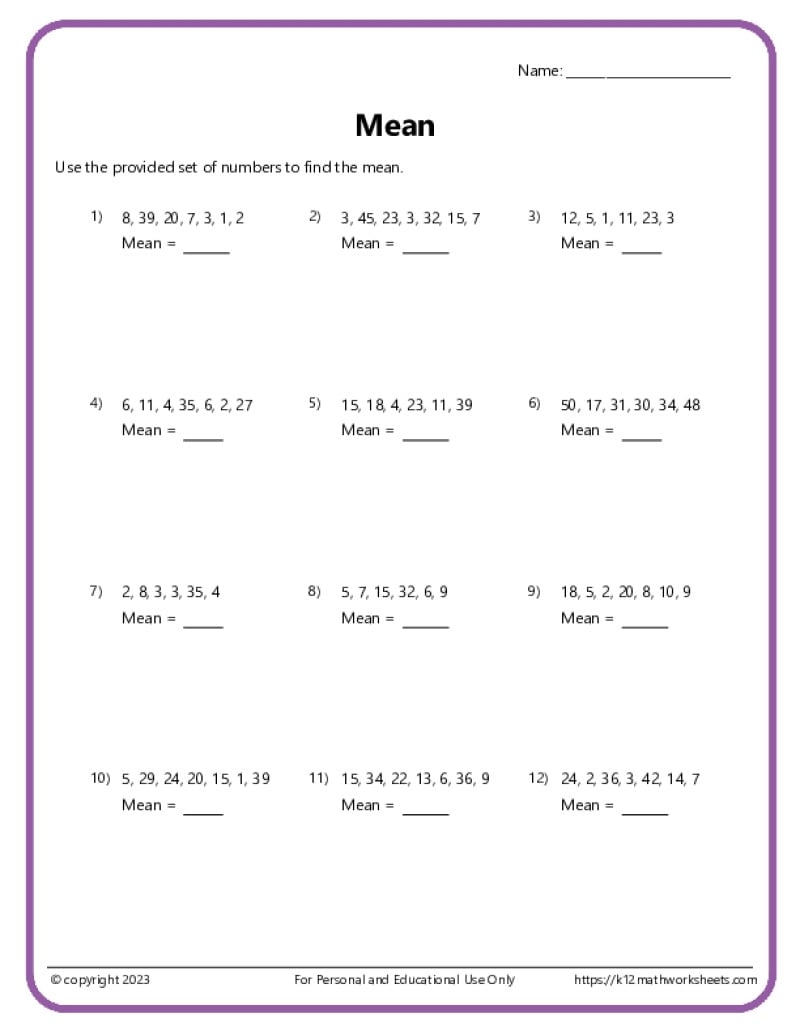 math aid worksheets