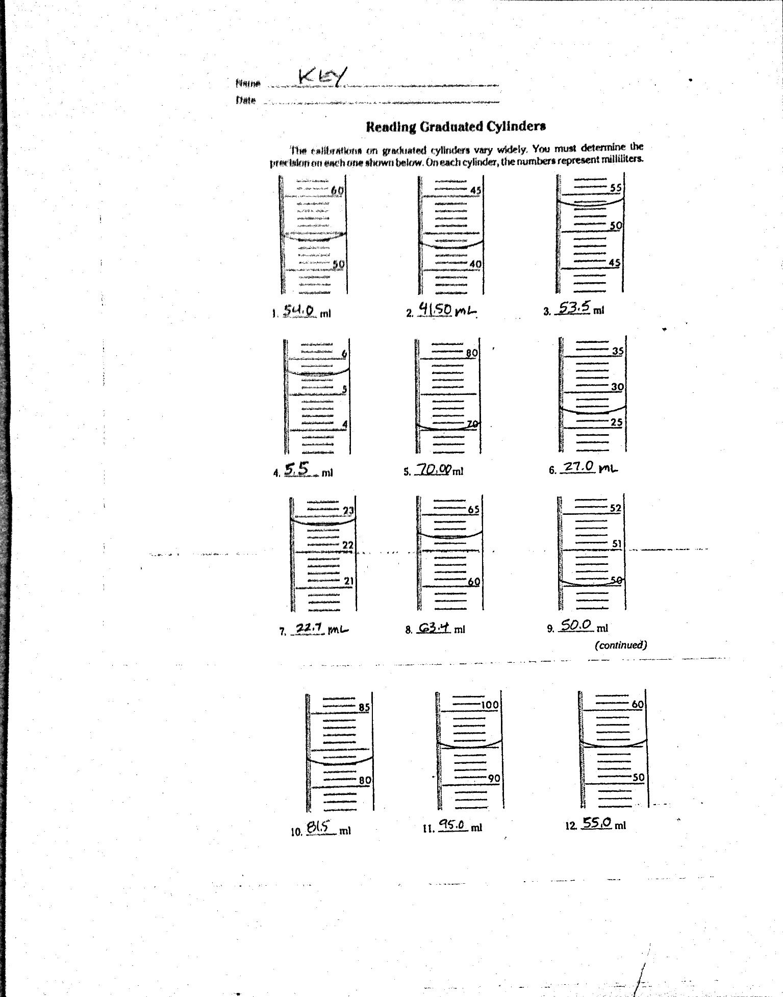 Measurement Mass And Volume Mr Gibbs Science Worksheets Library