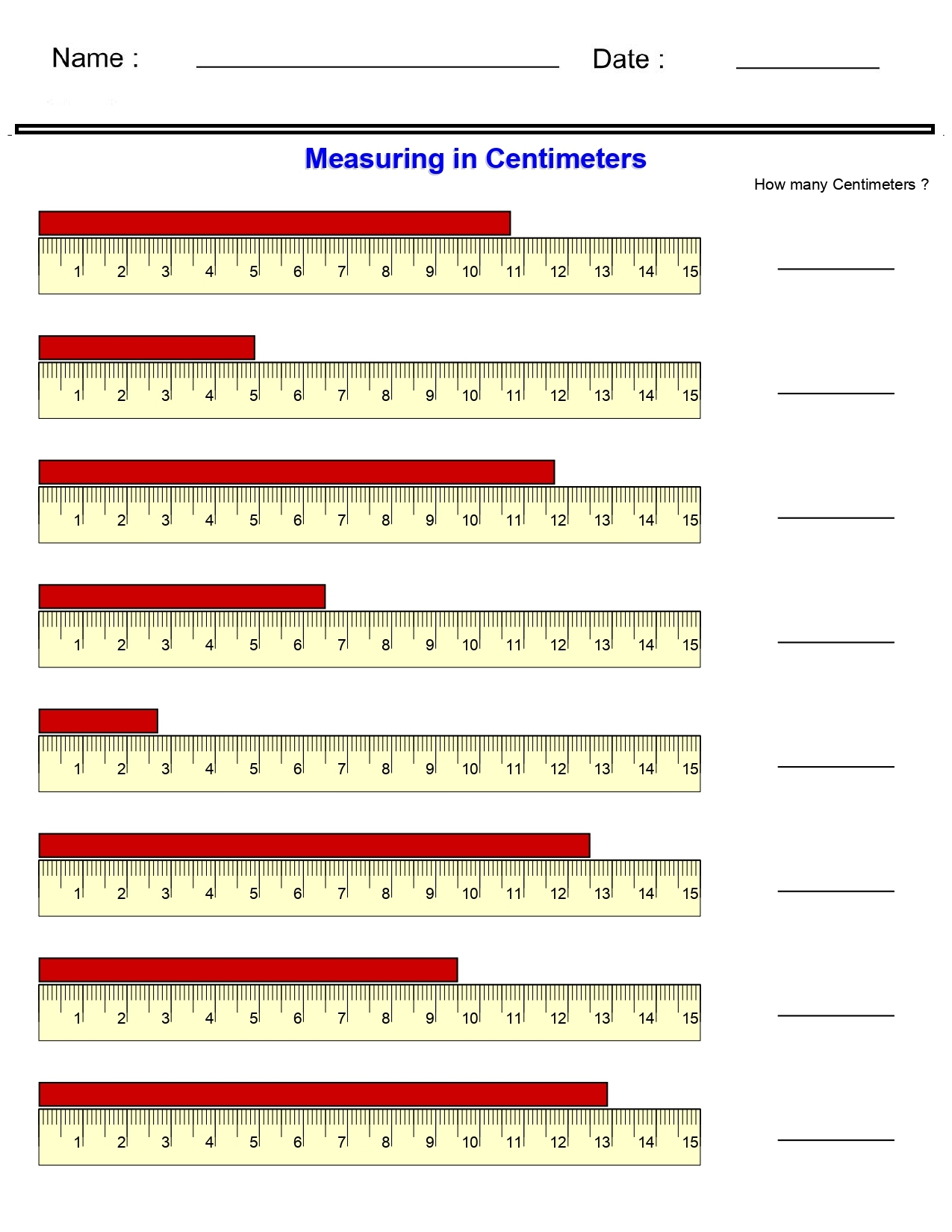 Measurement Worksheets Measuring In Centimeters Or Millimeters Worksheets Made By Teachers