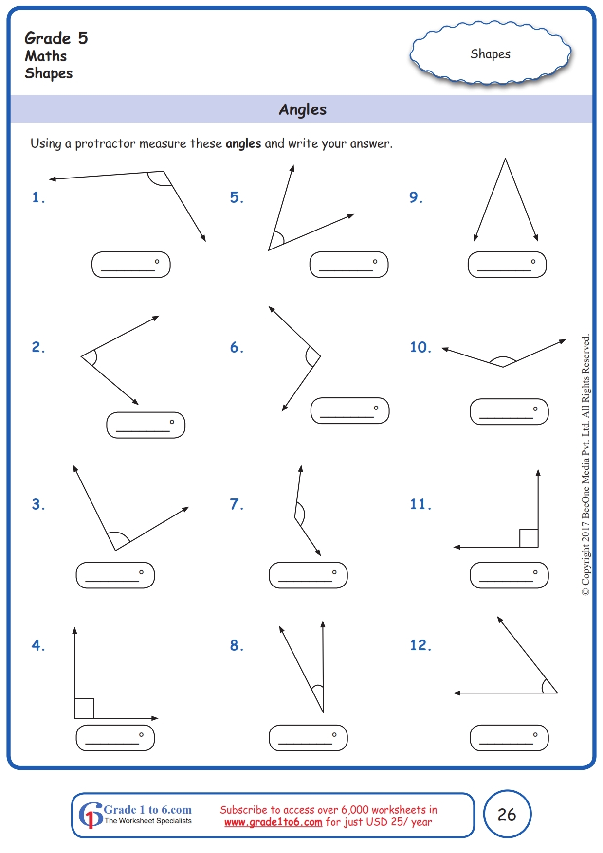 Measuring Angles Using A Protractor Worksheets Grade 5 Measuring Angles Using A Protractor Worksheets Grade 5