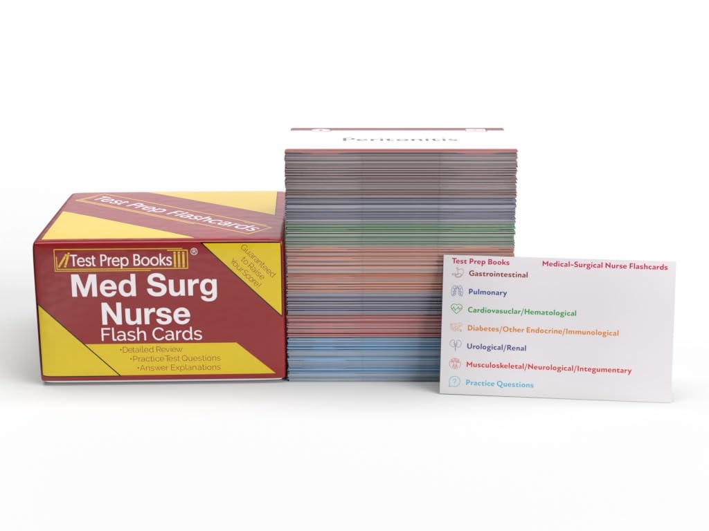 Medical Surgical Nursing Flashcards Med Surg Certification Review Flash Cards Study Guide For The CMSRN With Practice Questions Full Color Cards Test Prep Books Amazon de Books