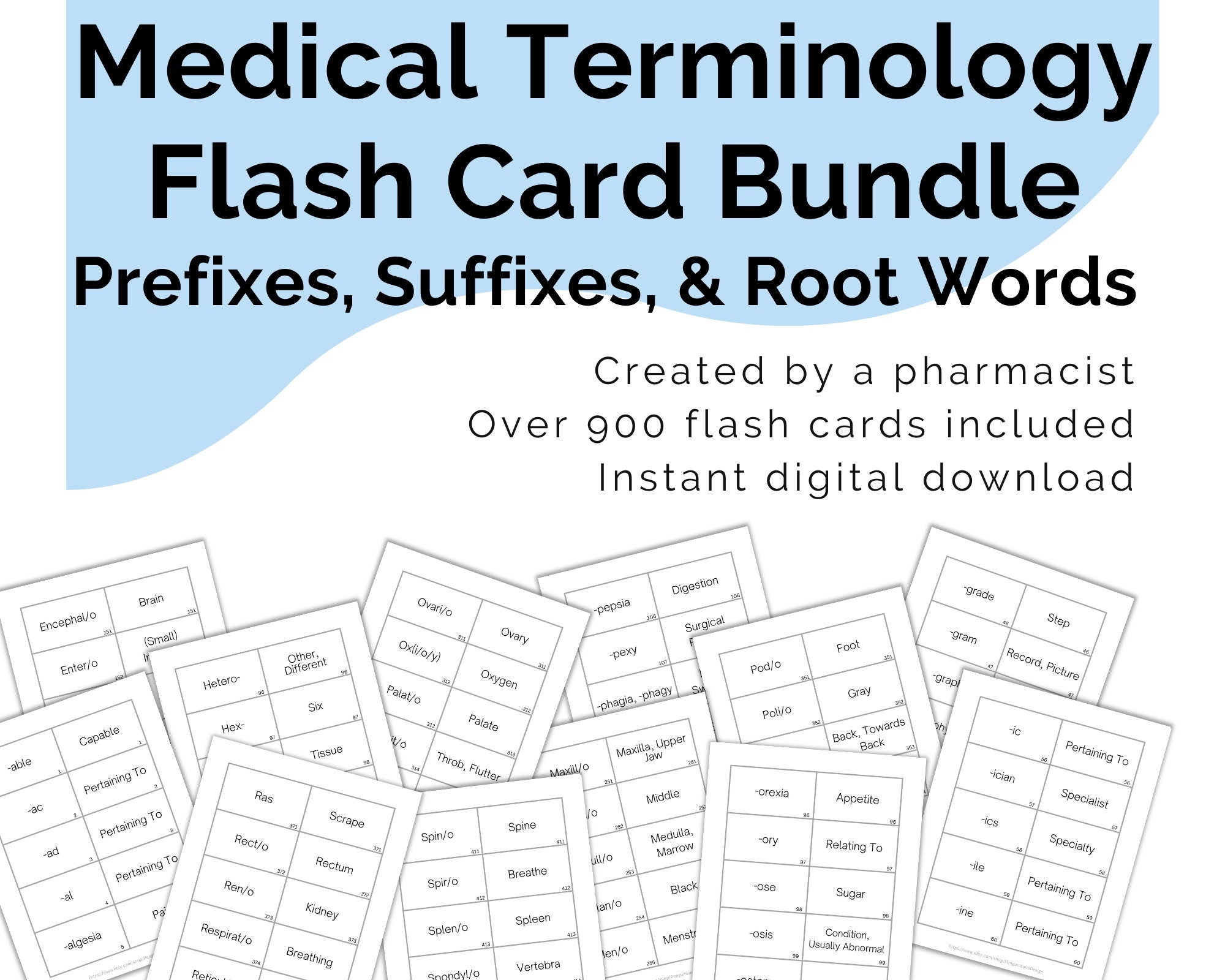 Medical Terminology Printable Digital Download Bundle Root Words Worksheets Library Medical Terminology Printable Digital Download Bundle Root Words Worksheets Library