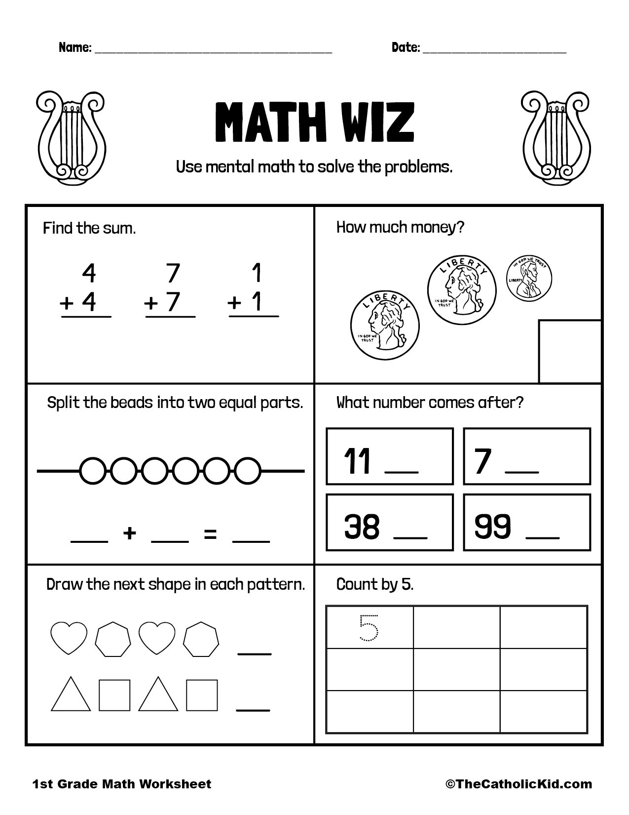 Mental Math Review Worksheet TheCatholicKid