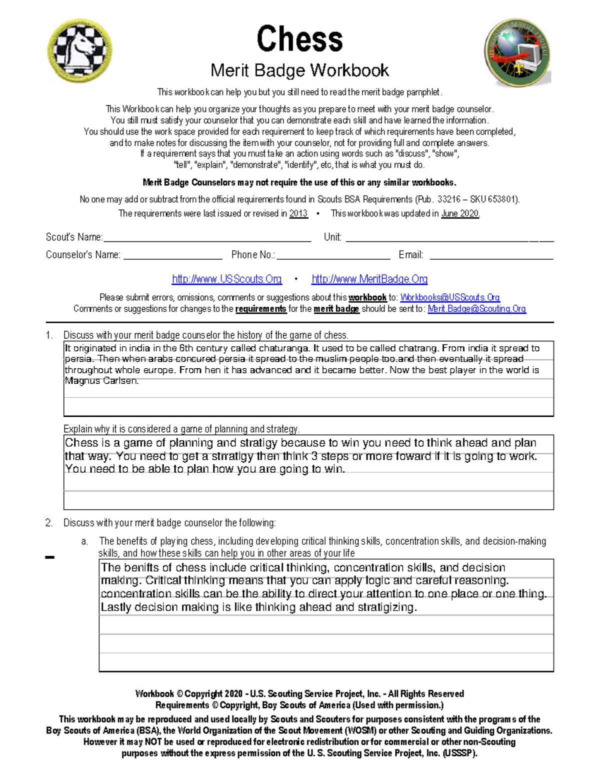 Merit Badge Workbook Reading Requirements Guide Studocu