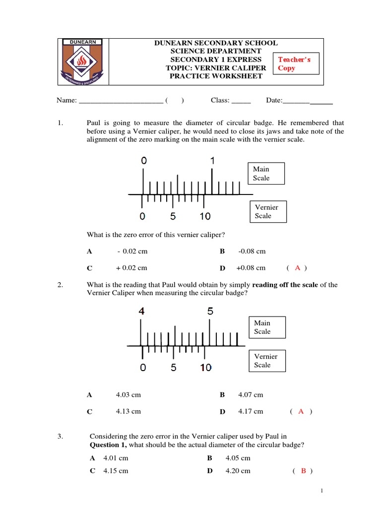 MICROMETER READING EXERCISE 14310 67 Worksheets Library
