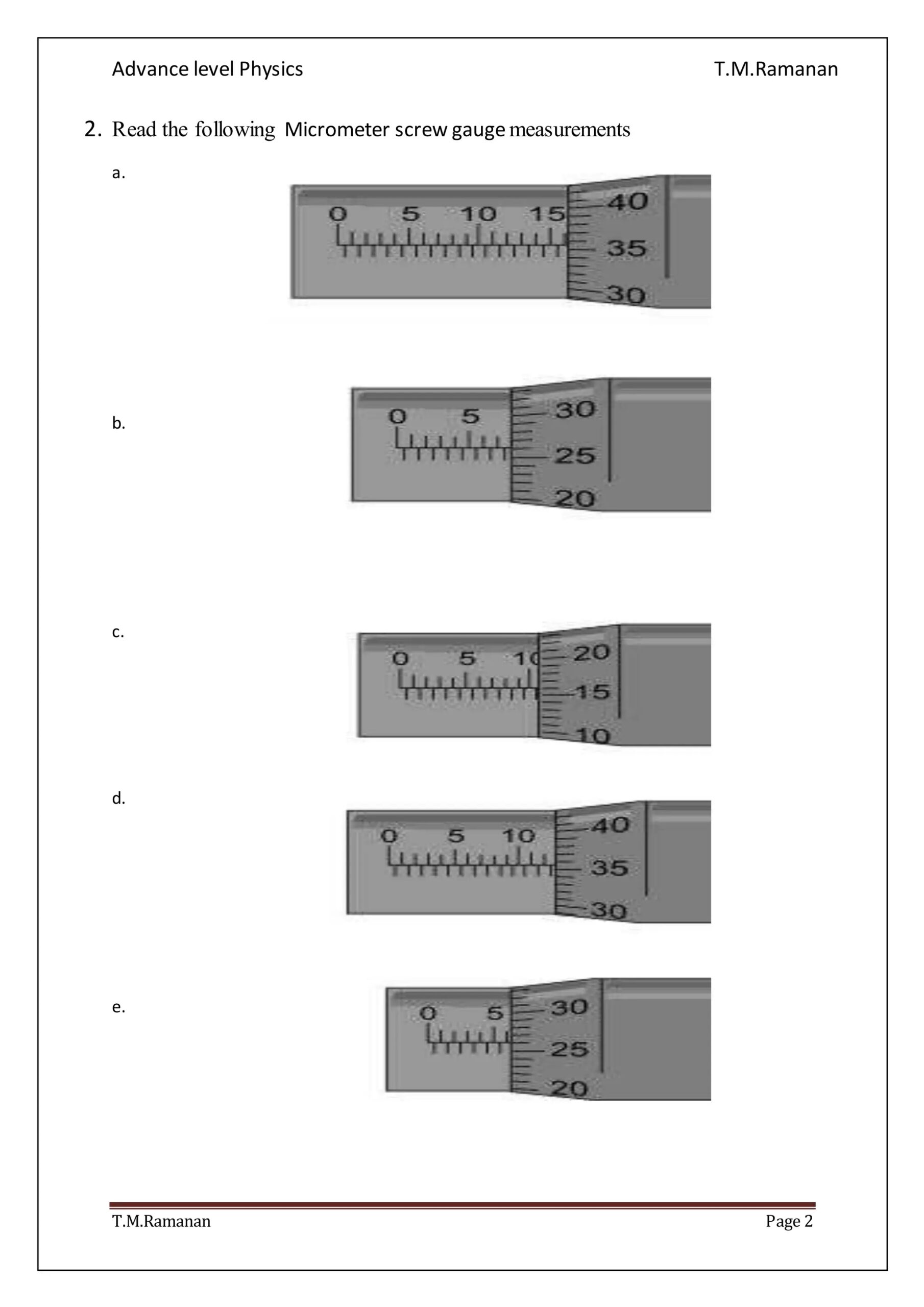 Micrometer Screw Gauge DOCX