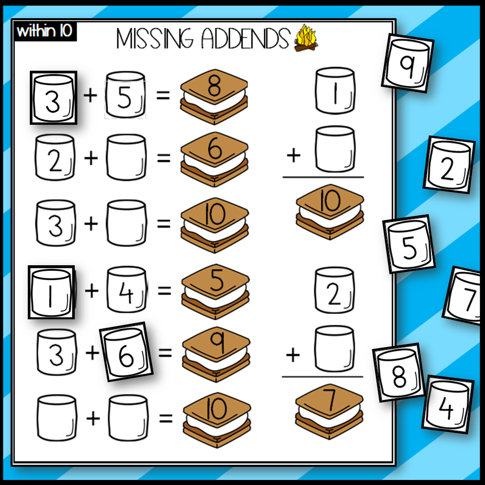 math camping worksheets printable