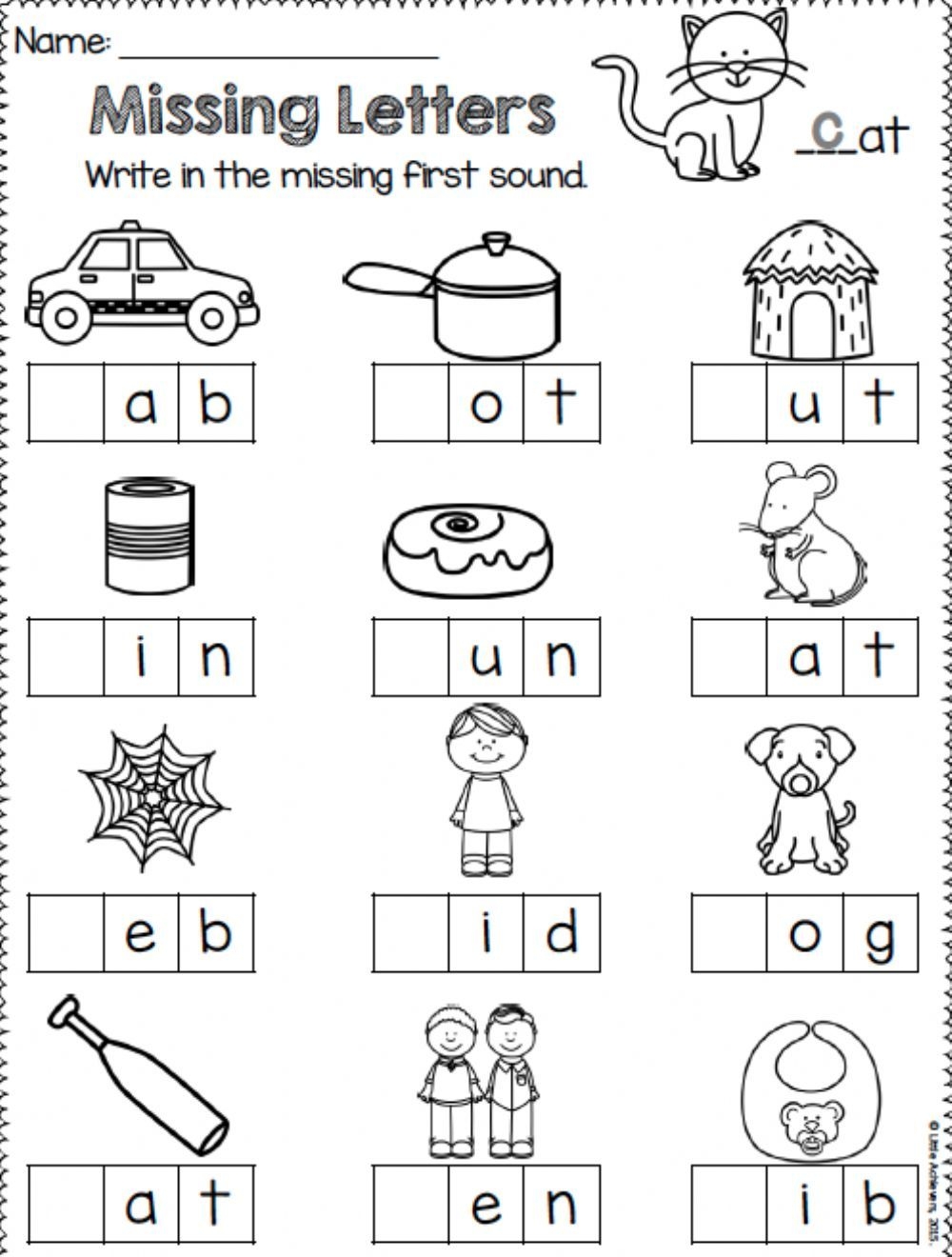 Missing Letter Worksheets Free Printable Preschool