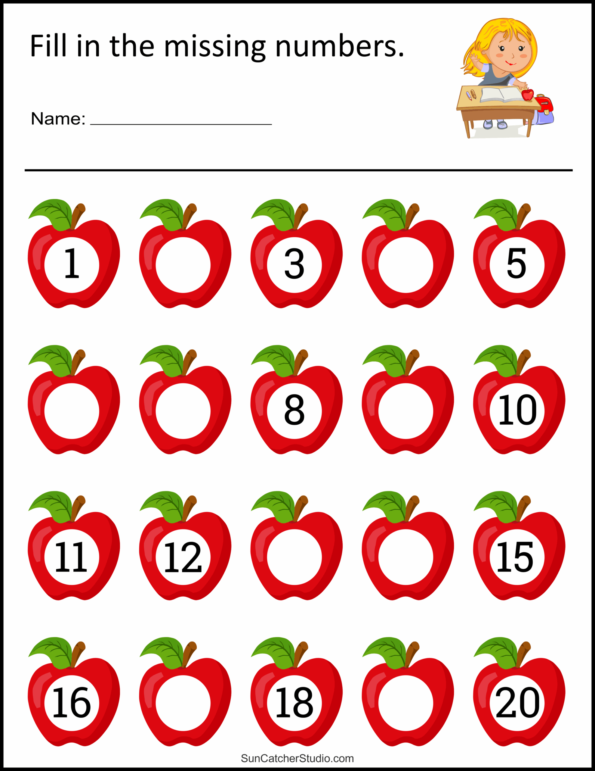 missing number worksheets