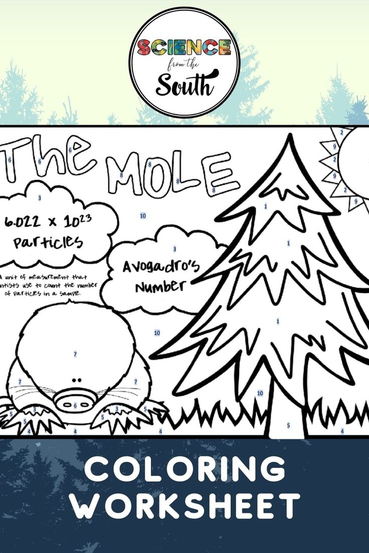 Mole Conversions Color By Number Moles Worksheet Activity With Calculations