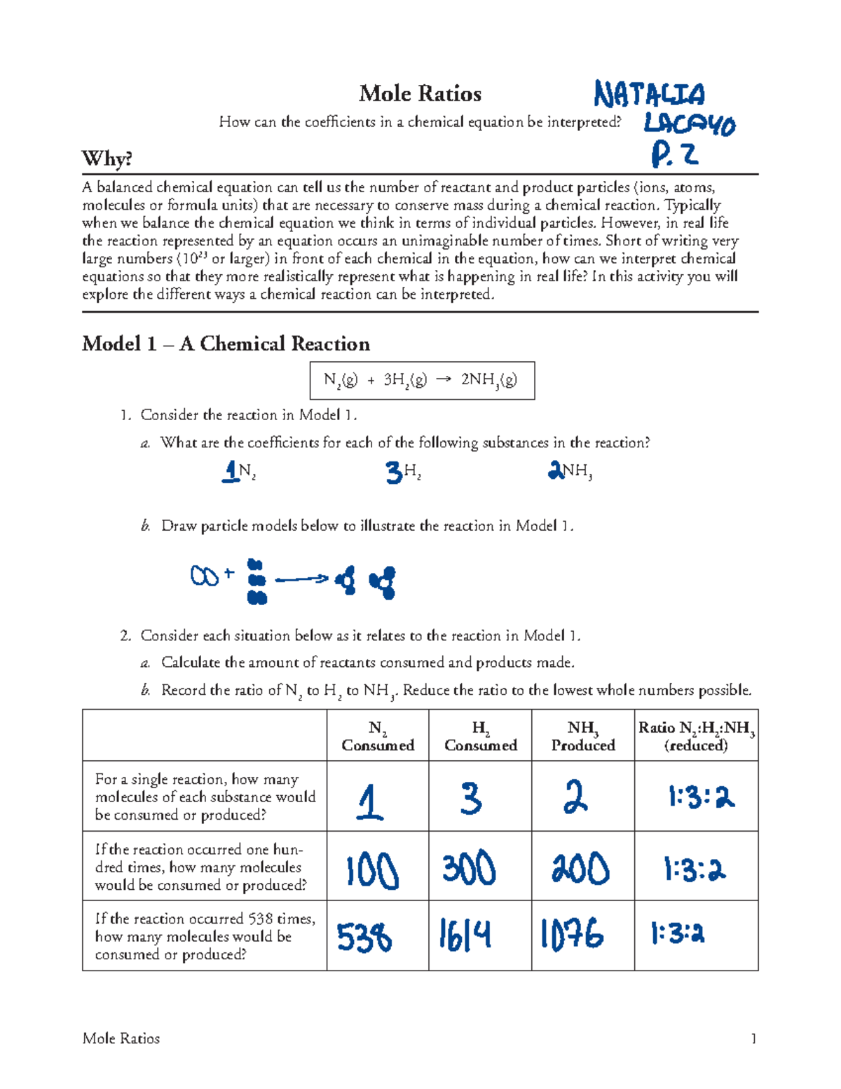 Mole Ratios Number 23 With Moles Mole Ratios 1 Mole Ratios How Can The Coefficients In A Chemical Studocu