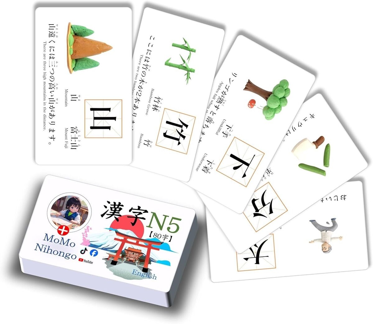 MoMo Nihongo Japanese Kanji 80 Flashcards JLPT N5 Beginners English Translation EBay UK