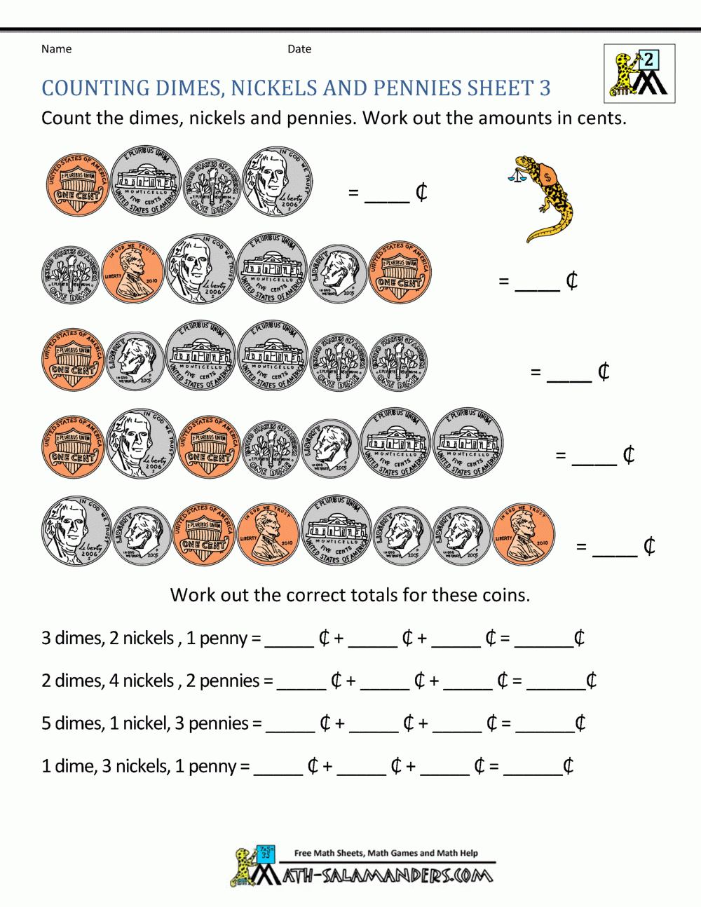 Money Worksheets For 2nd Grade Money Worksheets For 2nd Grade