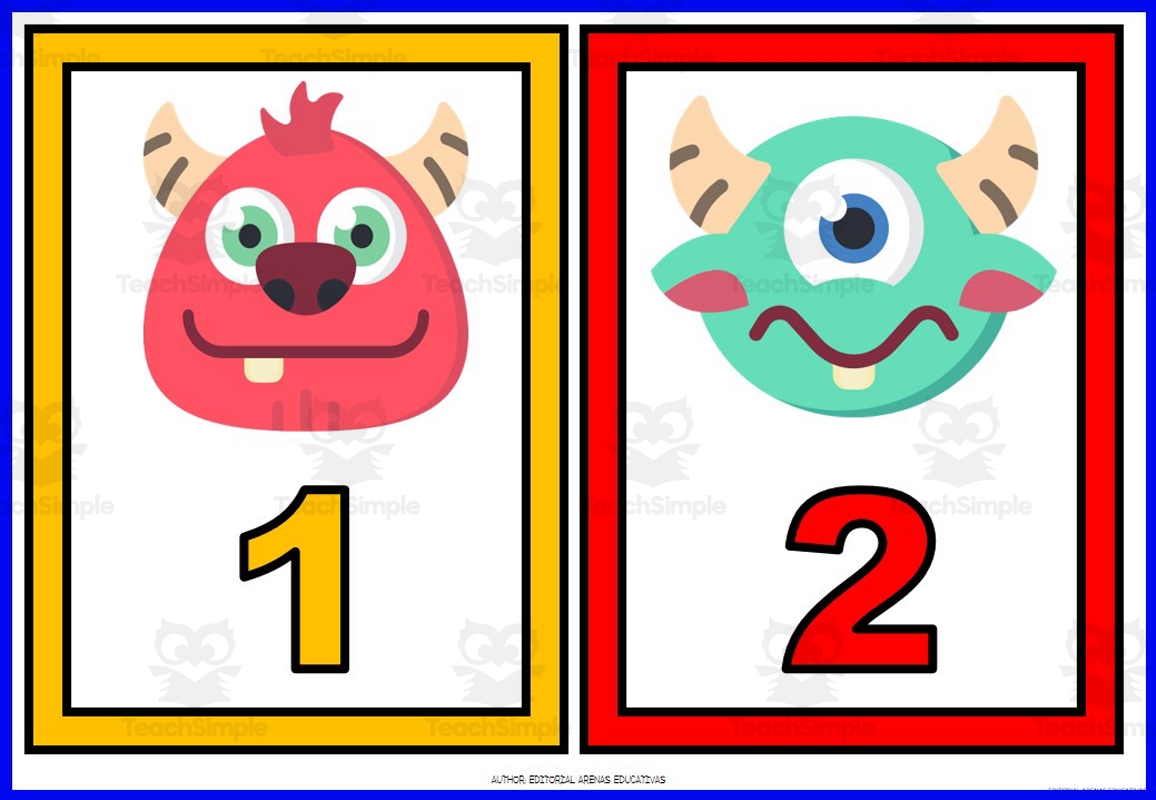 MONSTER FLASHCARDS Learning Numbers 1 To 10 By Teach Simple