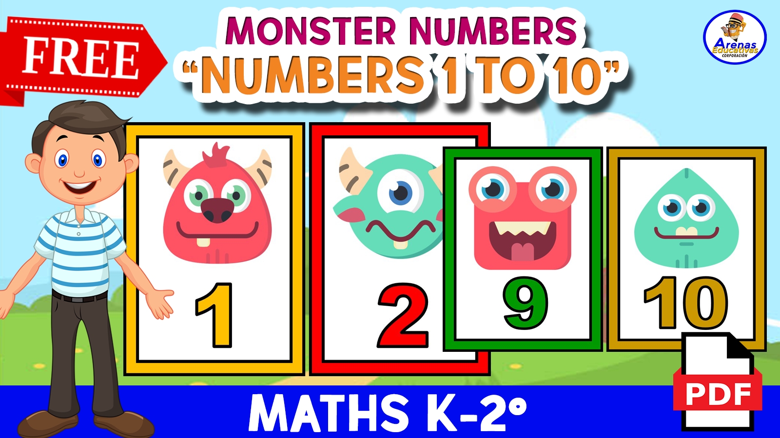 MONSTER FLASHCARDS Learning Numbers 1 To 10 By Teach Simple