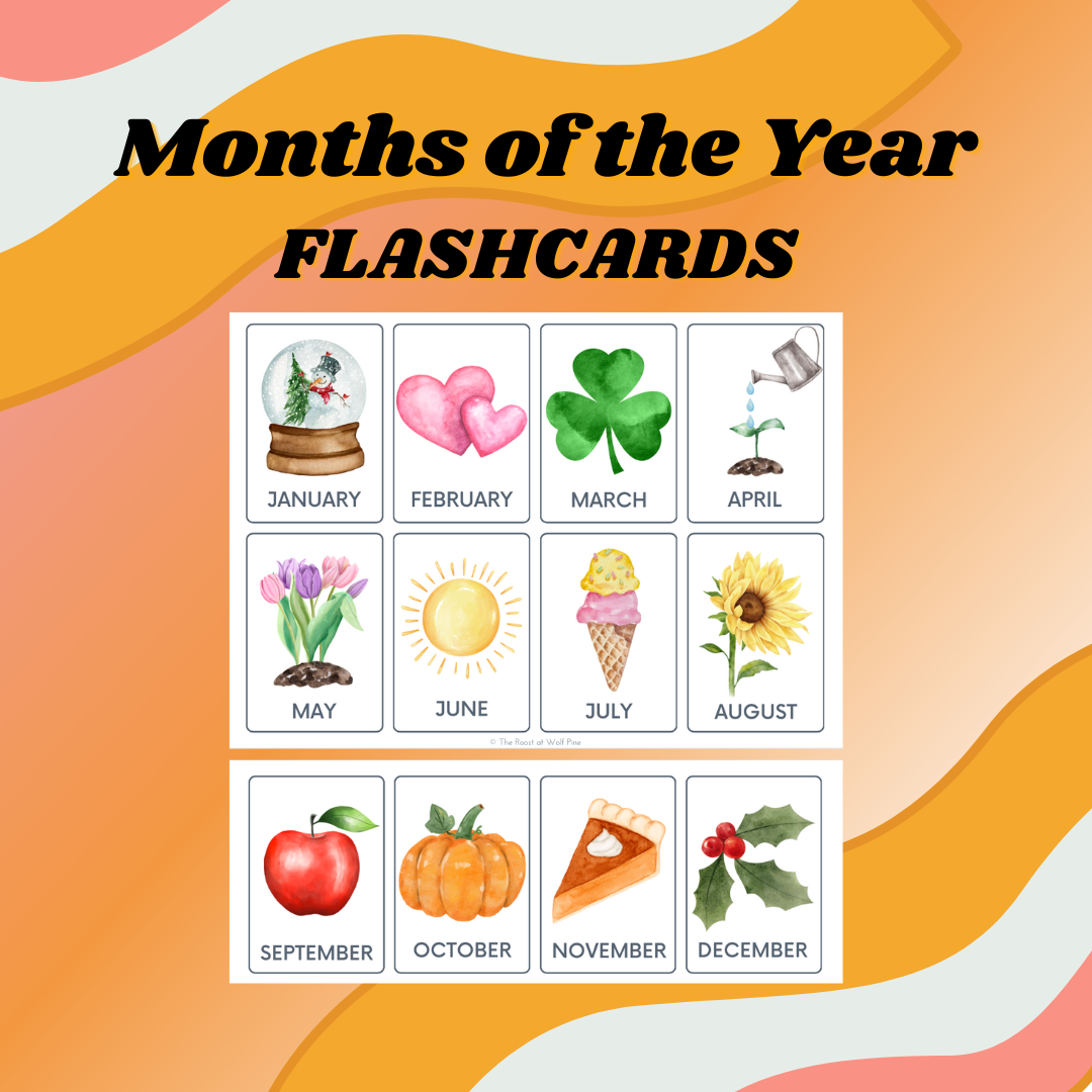 flashcards for months of the year