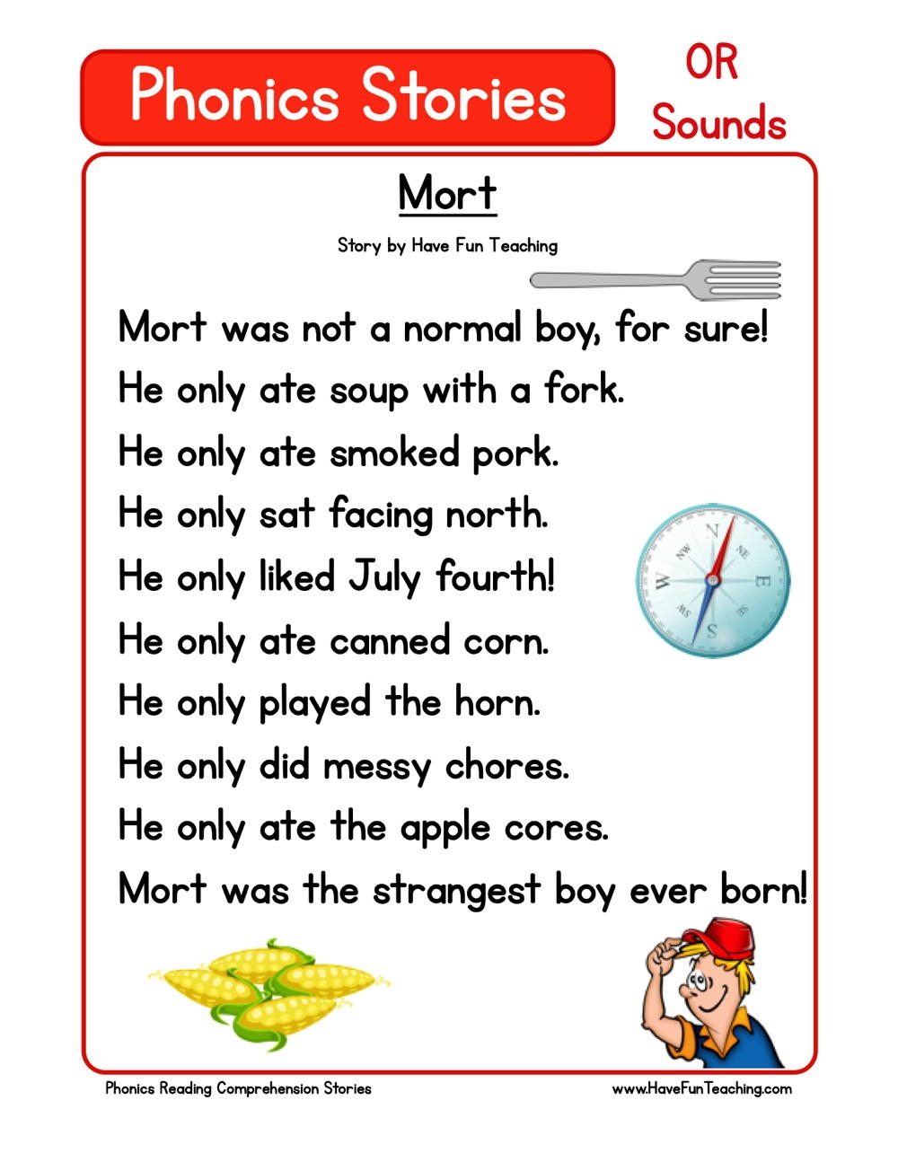 worksheet on reading comprehension