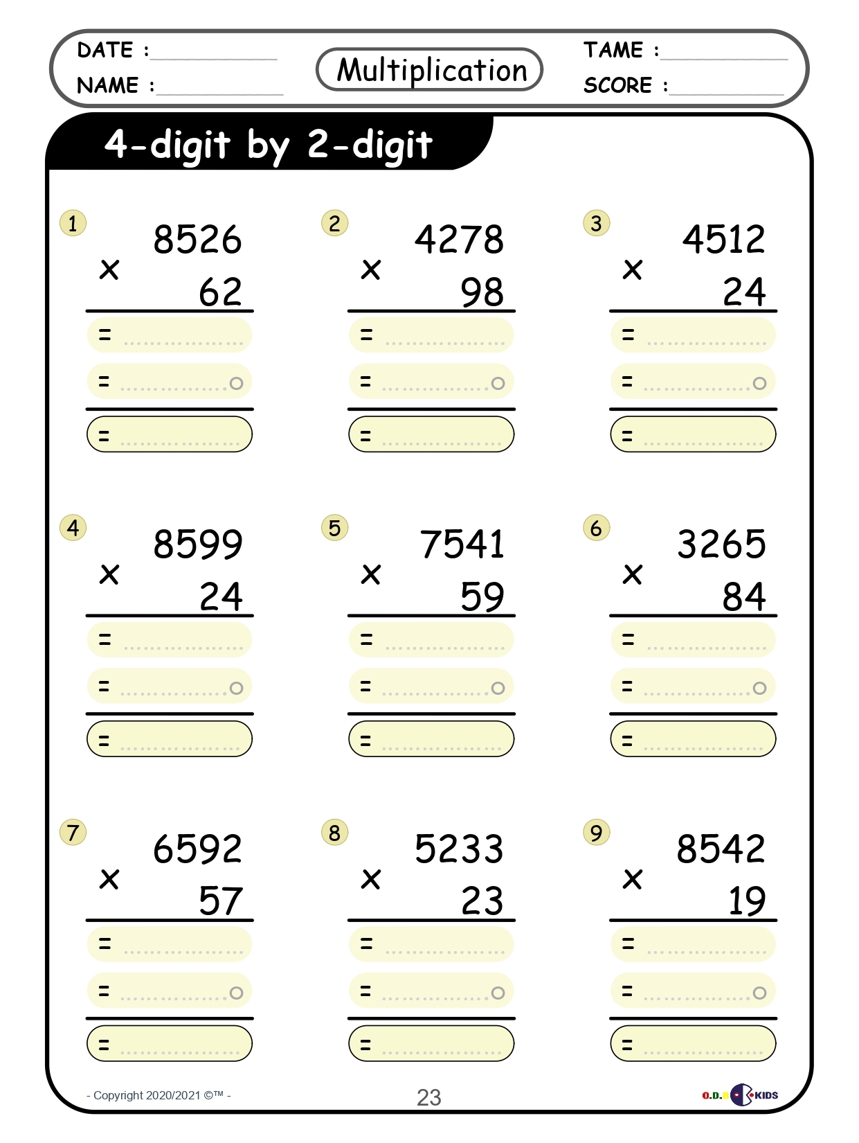 multiplication worksheets grade 4