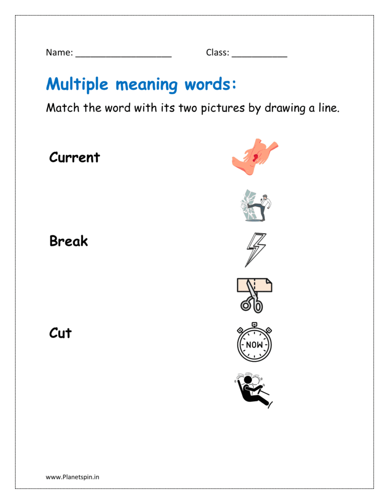 Multiple Meaning Words Worksheets Planetspin in