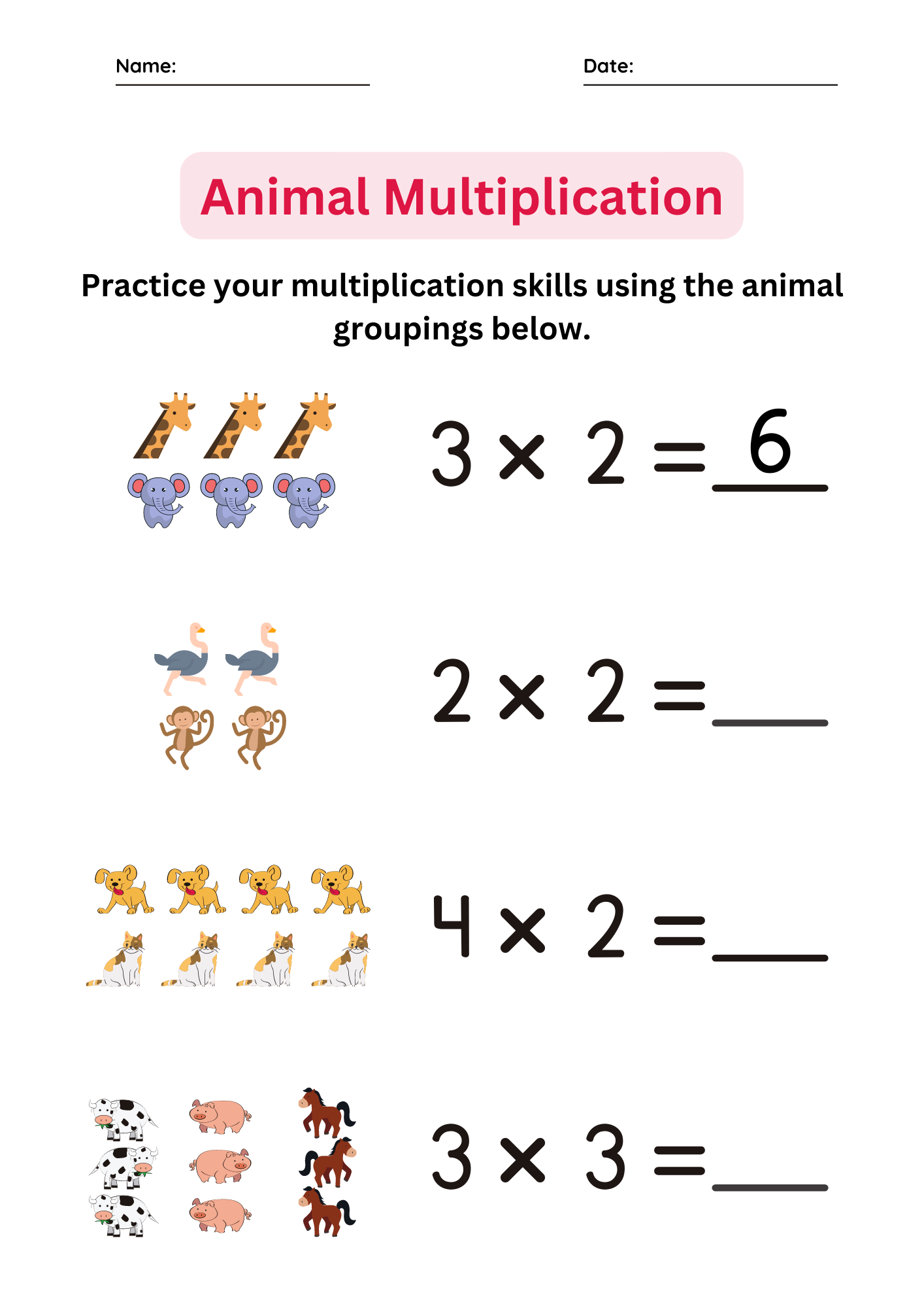 Multiplication Facts Fluency Practice Basic Math Worksheets For Grade 1 2 3 Made By Teachers