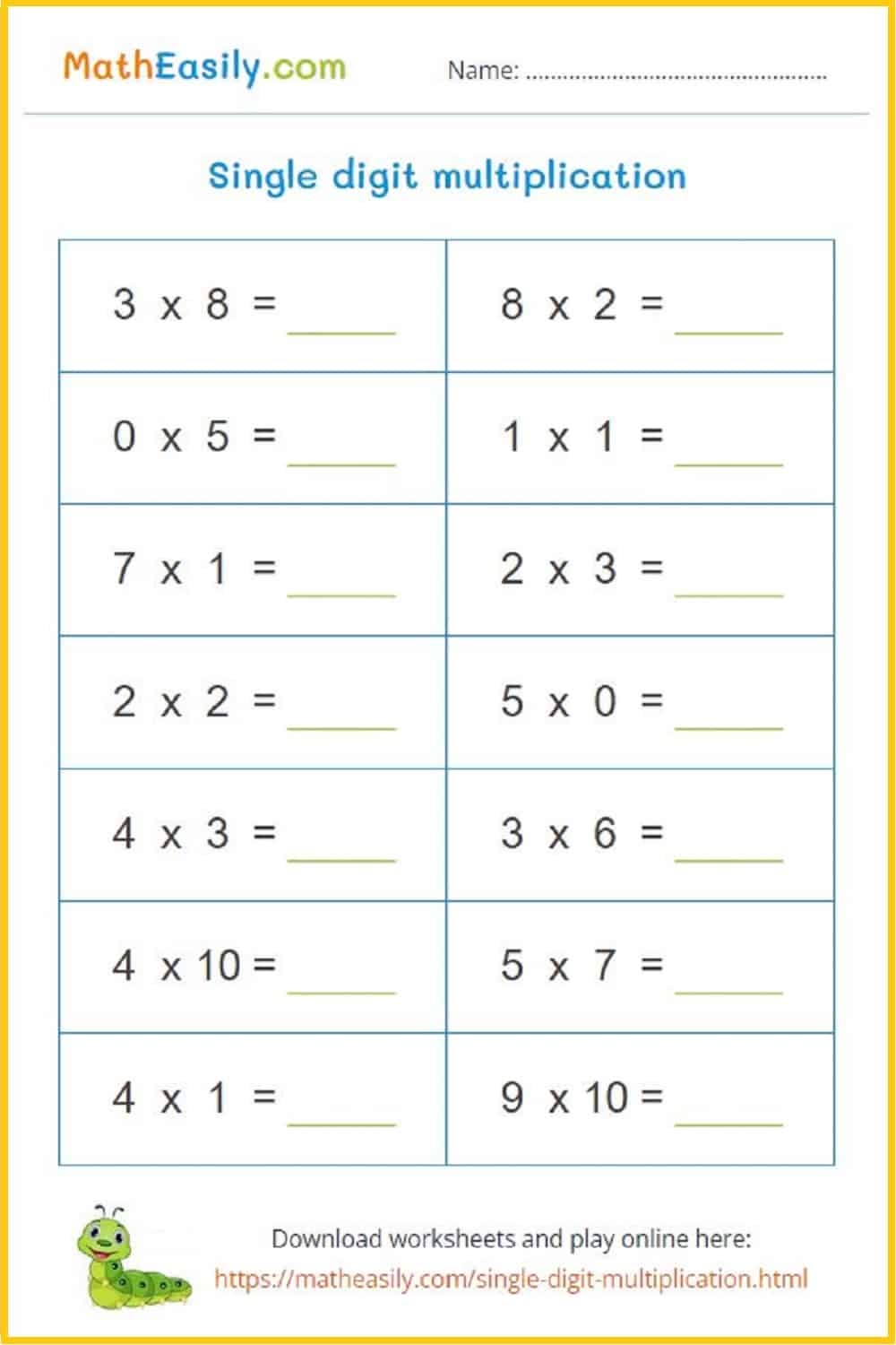 online flashcards multiplication