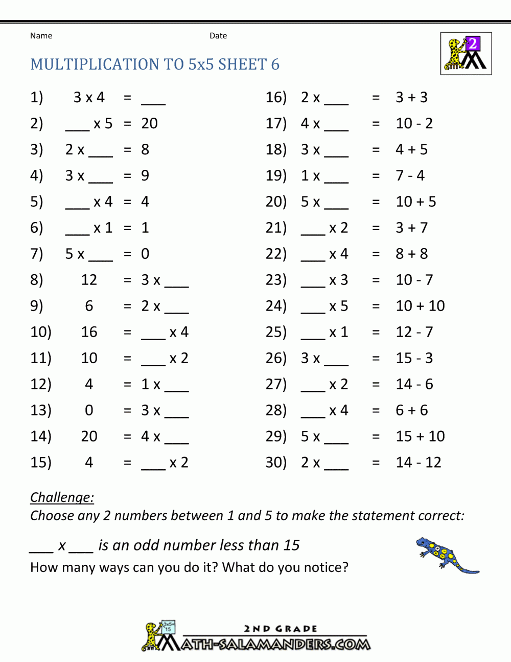 5th grade math worksheets multiplication