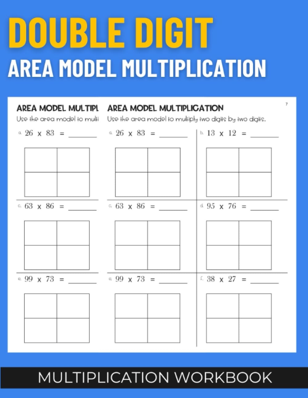 Multiplication Workbook Double Digit Area Model Multiplication Math Workbook Publishing Blue Monique Amazon de Books